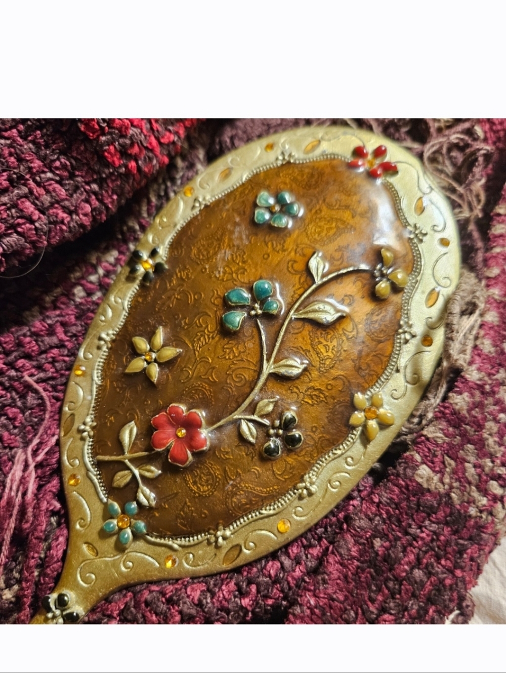 Jeweled Hand Mirror, Vintage Mirror